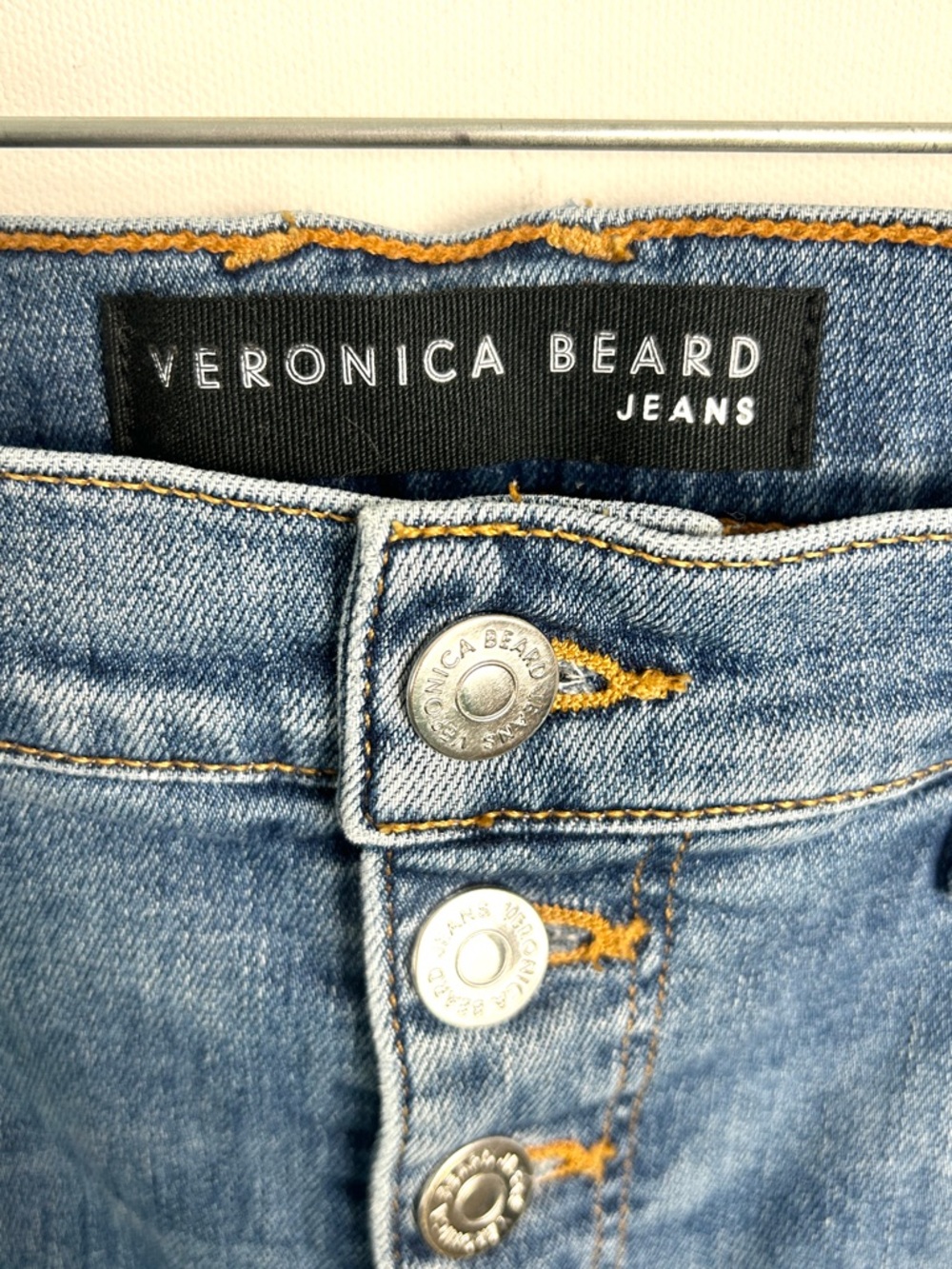 Veronica Beard Debbie Jeans Beacon Stripe Button Fly Women's 31 Size 12 Blue - Picture 7 of 15